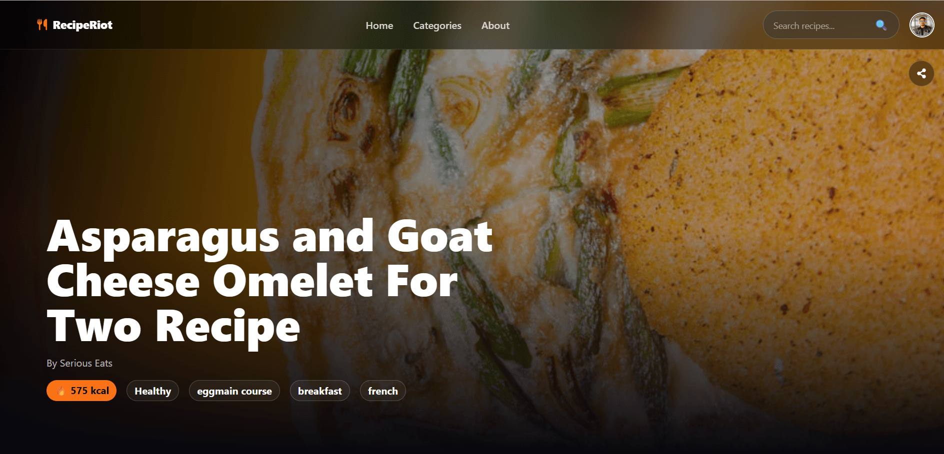 Individual Recipe Page